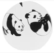 A black and white image of two animals.