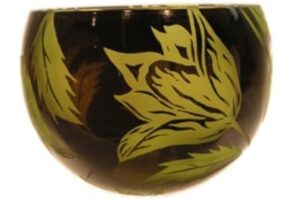 A close up of the leaves on a bowl