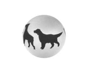 A ball with two dogs on it