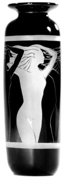 A black and white picture of a woman