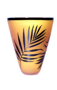 A close up of the bottom of a vase