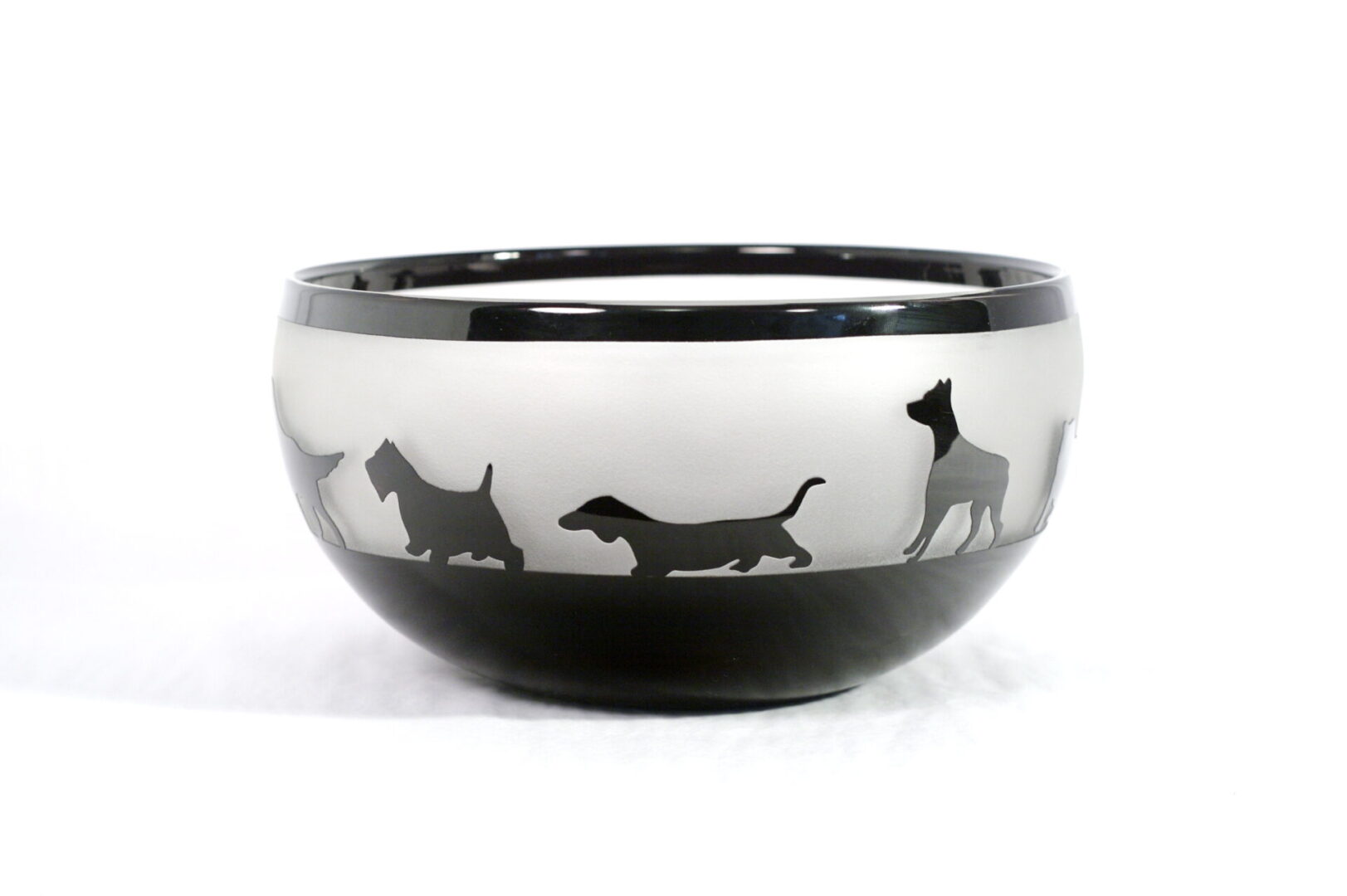 A bowl with dogs and cats on it